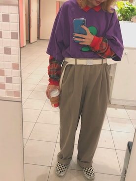 「Gosha Rubchinskiy（ゴーシャラブチンスキー）のアイテム」を使った、らいだーさん（レディース・155cm）の秋コーディネート