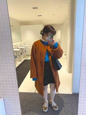「VANS（バンズ）のVANS ヴァンズ OLD SKOOL DX オールドスクール V36CL+ CALM BREEN（スニーカー）」を使った、らいだーさん（レディース・156cm）の冬コーディネート
