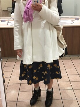 「CECIL McBEE（セシルマクビー）のアイテム（その他アウター）」を使った、もこさん（レディース・155cm）の冬コーディネート