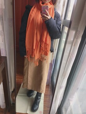 「ELLE（エル）のアイテム（ジャケット/アウター）」を使った、兔乖乖さん（レディース・151cm）の冬コーディネート