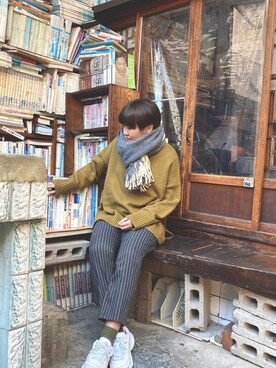 「5（ファイブ）のアイテム（トップス）」を使った、Hsingさん（レディース・166cm）の春コーディネート