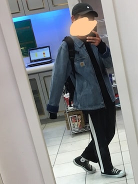 「Carhartt WIP（カーハートダブリューアイピー）のアイテム（ブルゾン）」を使った、ぽさん（メンズ・167cm）の秋コーディネート