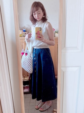 「ハイネックトップス」｜「アイテム（腕時計）」を使った、Misakiさん（レディース・160cm）の秋コーディネート