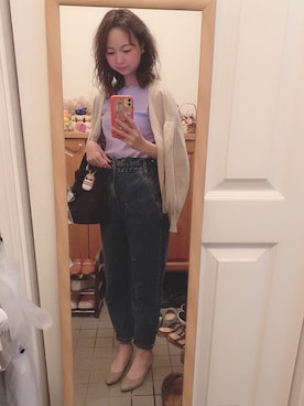 「アイテム（アナログ腕時計、ピンク系）」を使った、Misakiさん（レディース・160cm）の春コーディネート