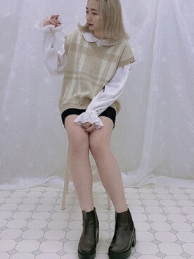 「apres jour（アプレジュール）のアイテム（ブーツ）」を使った、hikaruさん（レディース・162cm）の秋コーディネート