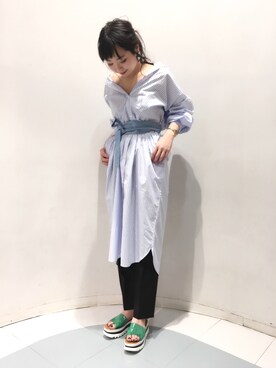 「A part by（アパートバイ）のアイテム（シャツワンピース）」を使った、arisa.さん（レディース・158cm）の春コーディネート
