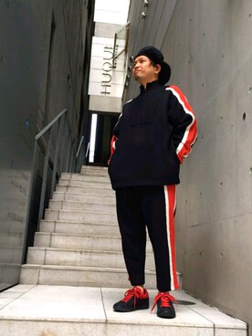 「MYne（マイン）のアイテム（シューズ）」を使った、みねさん（メンズ・161cm）の秋コーディネート