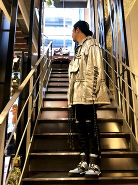 「HELIOT EMIL」｜「アイテム（ジャケット/アウター）」を使った、みねさん（メンズ・161cm）の春コーディネート