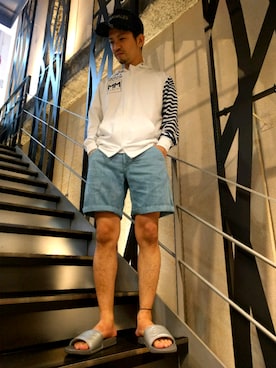 「1PIU1UGUALE3  RELAX （ウノピゥウノウグァーレトレ リラックス）のアイテム（キャップ）」を使った、みねさん（メンズ・161cm）の夏コーディネート
