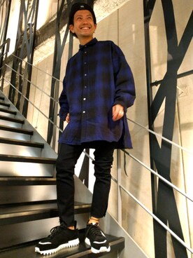 「UEG（ユーイージー）のアイテム」を使った、みねさん（メンズ・161cm）の夏コーディネート