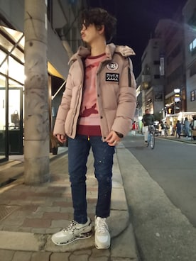 「muta（ムータ）のアイテム（ダウンジャケット/コート）」を使った、みねさん（メンズ・161cm）の秋コーディネート