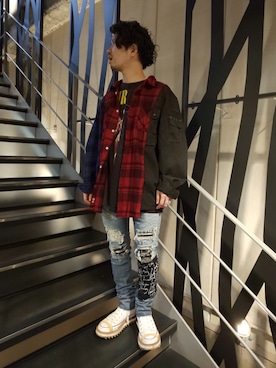 「COTE MER （コートメール）のアイテム（トップス）」を使った、みねさん（メンズ・161cm）の冬コーディネート