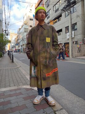 「ROYAL FLASH（ロイヤルフラッシュ）のアイテム（ニットキャップ/ビーニー）」を使った、みねさん（メンズ・161cm）の冬コーディネート