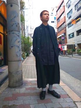 「ISAMU KATAYAMA BACKLASH（イサムカタヤマバックラッシュ）のアイテム（ブーツ）」を使った、みねさん（メンズ・161cm）の冬コーディネート