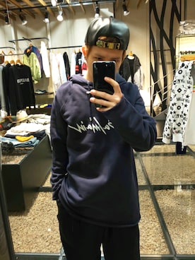「GIUSEPPE ZANOTTI DESIGN（ジュゼッペザノッティデザイン）のアイテム（キャップ）」を使った、みねさん（メンズ・161cm）の春コーディネート