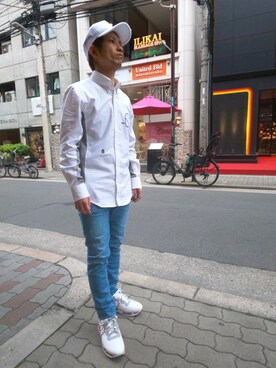 「muta（ムータ）のアイテム（帽子）」を使った、みねさん（メンズ・161cm）の春コーディネート
