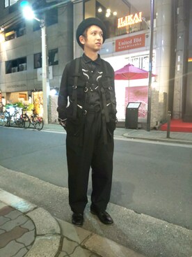 「ISAMU KATAYAMA BACKLASH（イサムカタヤマバックラッシュ）のアイテム（ブーツ）」を使った、みねさん（メンズ・161cm）の春コーディネート