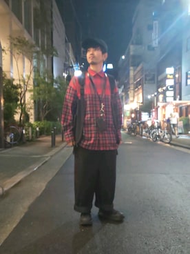 「ROYAL FLASH（ロイヤルフラッシュ）のアイテム（オールインワン・サロペット）」を使った、みねさん（メンズ・161cm）の夏コーディネート