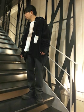 「SUPER THANKS（スーパーサンクス）のアイテム」を使った、みねさん（メンズ・161cm）の秋コーディネート