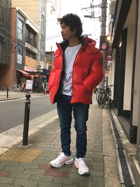 「Mackage（マッカージュ）のアイテム（ジャケット/アウター）」を使った、みねさん（メンズ・161cm）の秋コーディネート