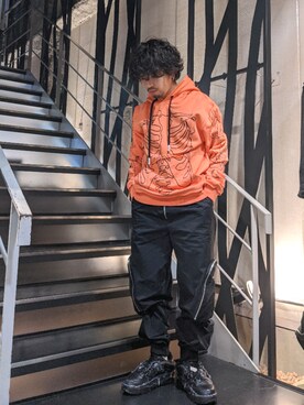 「Haculla（ハキュラ）のアイテム」を使った、みねさん（メンズ・161cm）の冬コーディネート