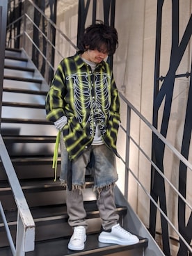 「Haculla（ハキュラ）のアイテム」を使った、みねさん（メンズ・161cm）の冬コーディネート