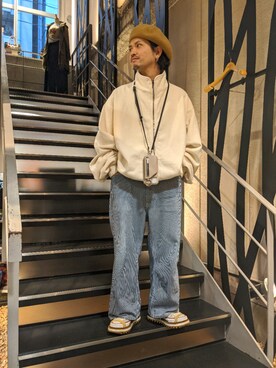 「NAISSANCE（ネサンス）のアイテム（トップス）」を使った、みねさん（メンズ・161cm）の春コーディネート