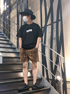 「SUPERTHANKS」｜「アイテム（帽子）」を使った、みねさん（メンズ・161cm）の夏コーディネート