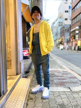 「Project e（プロジェクトイー）のアイテム」を使った、みねさん（メンズ・161cm）の夏コーディネート