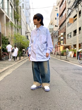 「backlash」｜「アイテム（帽子）」を使った、みねさん（メンズ・161cm）の夏コーディネート