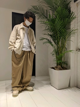 「Saturdays NYC（サタデーズ ニューヨークシティ ）のアイテム（ジャケット/アウター）」を使った、みねさん（メンズ・161cm）の夏コーディネート