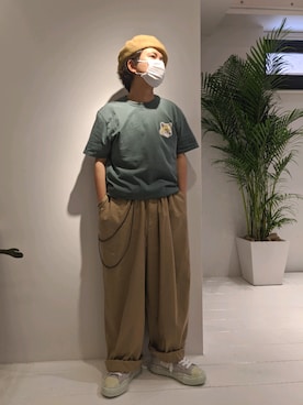 「Maison Kitsune（メゾンキツネ）のアイテム」を使った、みねさん（メンズ・161cm）の秋コーディネート