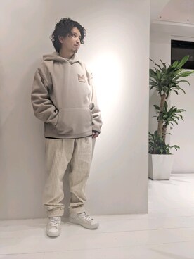 「Saturdays NYC（サタデーズ ニューヨークシティ ）のアイテム（パーカー）」を使った、みねさん（メンズ・161cm）の秋コーディネート