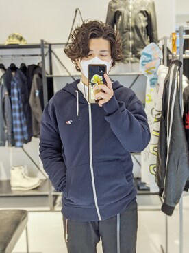「Maison Kitsune（メゾンキツネ）のアイテム」を使った、みねさん（メンズ・161cm）の冬コーディネート
