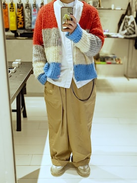 「Maison Kitsune（メゾンキツネ）のアイテム」を使った、みねさん（メンズ・161cm）の冬コーディネート