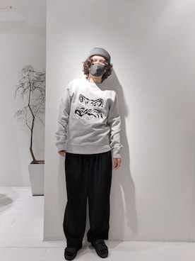 「Maison Kitsune（メゾンキツネ）のアイテム」を使った、みねさん（メンズ・161cm）の春コーディネート