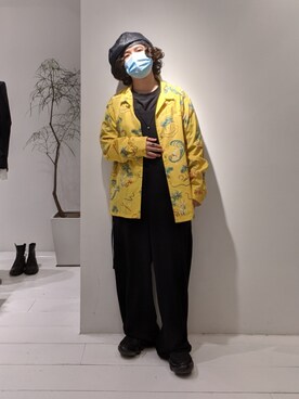 「ROBES&CONFECTIONS（ローブスコンフェクションズ）のアイテム（オールインワン・サロペット）」を使った、みねさん（メンズ・161cm）の春コーディネート