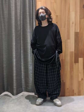 「ISAMU KATAYAMA BACKLASH（イサムカタヤマバックラッシュ）のアイテム（ニット/セーター）」を使った、みねさん（メンズ・161cm）の夏コーディネート