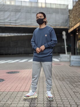「Maison Kitsune（メゾンキツネ）のアイテム」を使った、みねさん（メンズ・161cm）の夏コーディネート