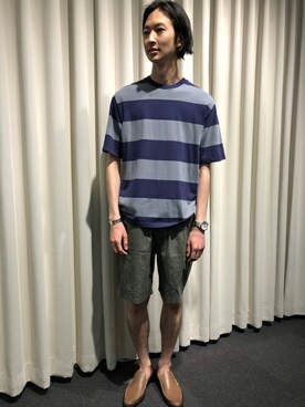 「NANO universe（ナノユニバース）のアイテム（その他シューズ）」を使った、nano・universe men’s STAFFさん（メンズ・182cm）の春コーディネート
