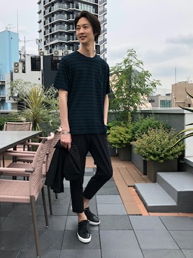 「VALUNI（ヴァルニ）のアイテム」を使った、nano・universe men’s STAFFさん（メンズ・182cm）の夏コーディネート