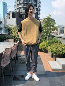 「アイテム（ベスト）」を使った、nano・universe men’s STAFFさん（メンズ・182cm）の夏コーディネート
