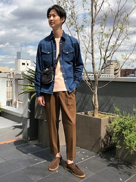 「NANO universe（ナノユニバース）のアイテム（スリッポン）」を使った、nano・universe men’s STAFFさん（メンズ・182cm）の秋コーディネート