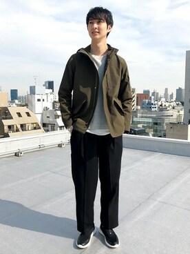 「NANO universe（ナノユニバース）のアイテム（スニーカー）」を使った、nano・universe men’s STAFFさん（メンズ・182cm）の冬コーディネート