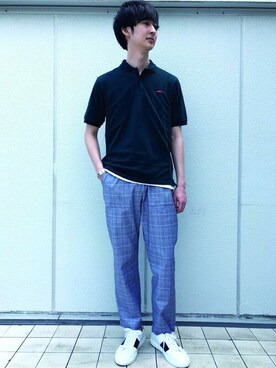 「NANO universe（ナノユニバース）のアイテム（スニーカー）」を使った、nano・universe men’s STAFFさん（メンズ・182cm）の夏コーディネート
