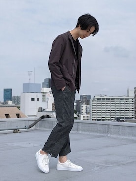 「NANO universe（ナノユニバース）のアイテム（スニーカー）」を使った、nano・universe men’s STAFFさん（メンズ・182cm）の秋コーディネート