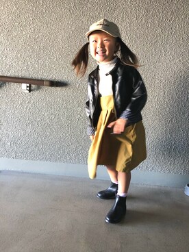 「apres les cours（アプレレクール）のアイテム（オールインワン・サロペット）」を使った、おみそさん（レディース・148cm）の秋コーディネート
