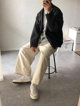 「marka（マーカ）のアイテム（ブルゾン）」を使った、🦊さん（メンズ・170cm）の冬コーディネート