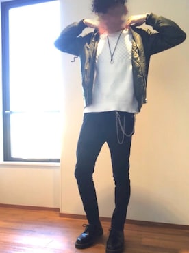 「ASTRONOMY（アストロノミー）のアイテム（MA-1）」を使った、🇯🇵蒼太🇬🇧さん（メンズ・175cm）の秋コーディネート