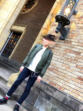 「ASTRONOMY（アストロノミー）のアイテム（MA-1）」を使った、🇯🇵蒼太🇬🇧さん（メンズ・175cm）の冬コーディネート